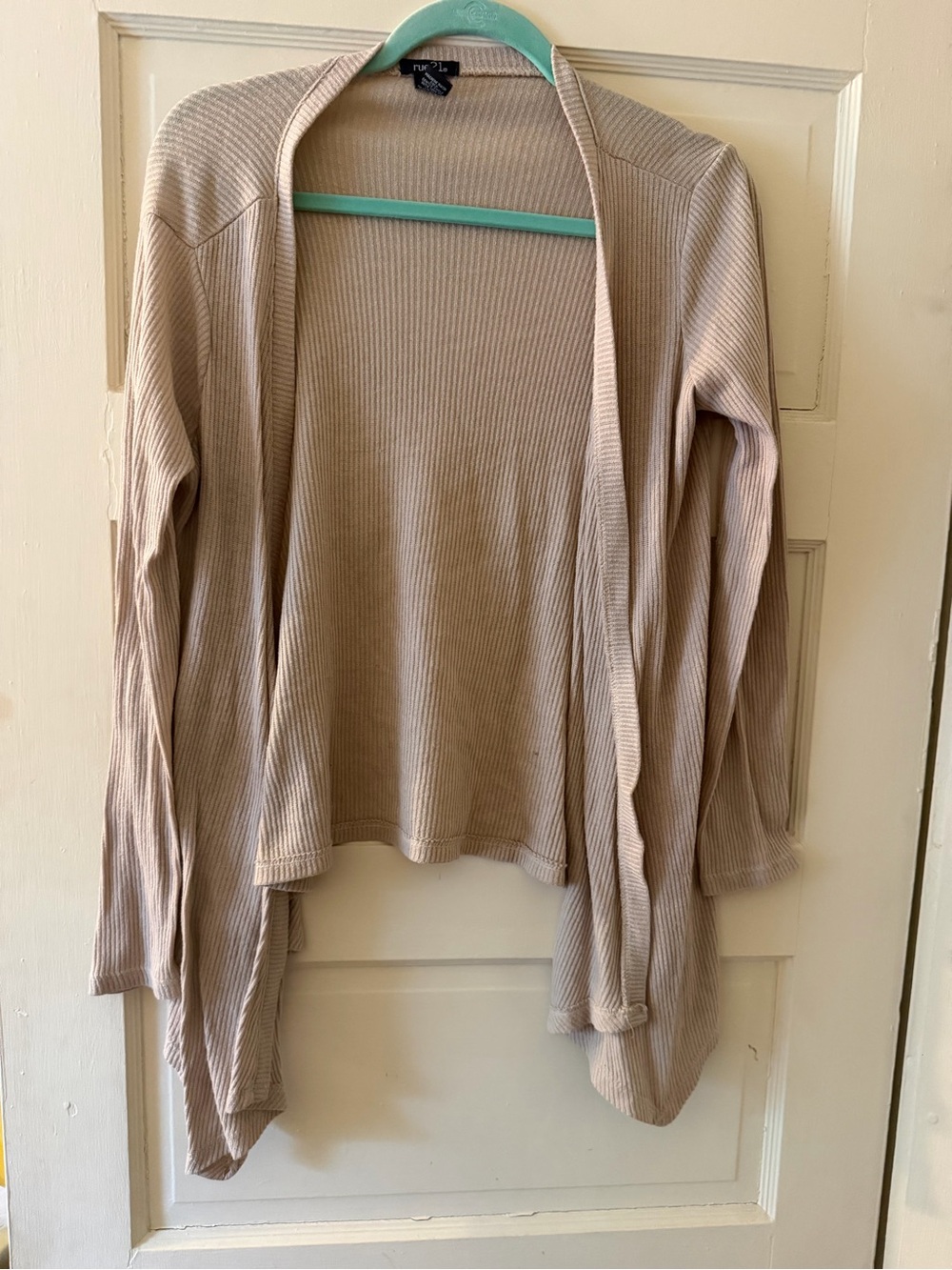 Rue21 Lightweight Open-Front Ribbed Cardigan - Taupe